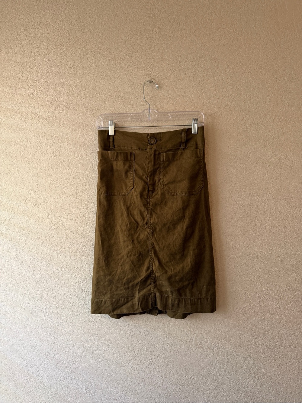 Anthropologie Maeve Linen Green Mid-Length Women's Skirt XS